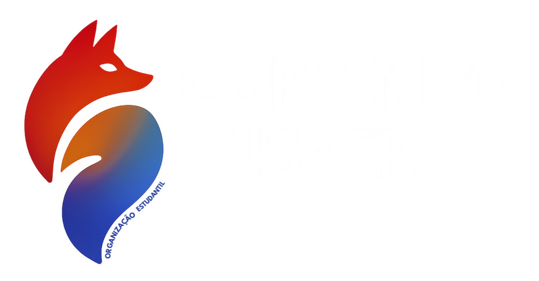Raposa com degrade laranja e azul e escrita ao lado "Cursinho Insper"